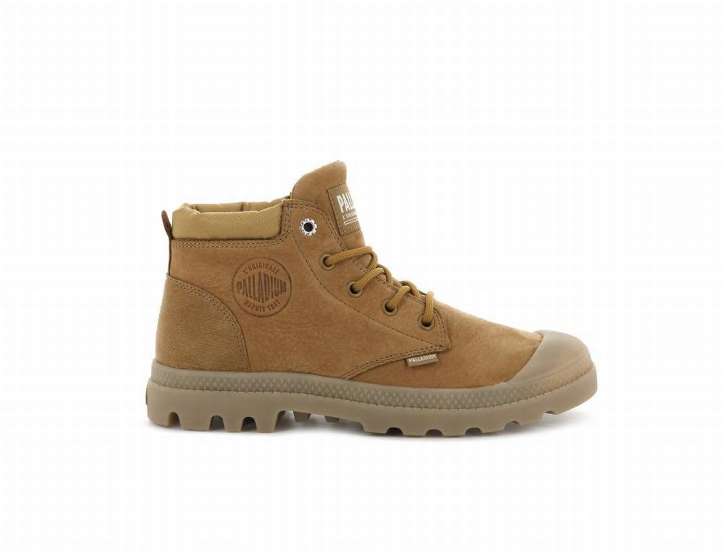 Palladium Pampa Lo Cuff Leder Damen Stiefel Gold ||623418-TGE||